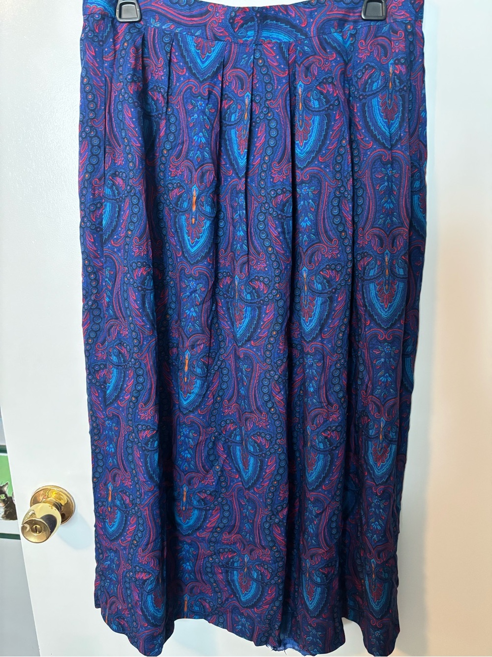 Vintage Feminine Fairycore Ethereal Button-Front Paisley Maxi Skirt - Picture 5 of 5